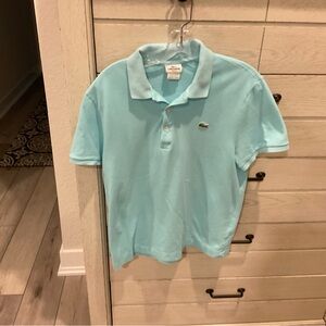 Men’s Lacoste slim fit size 5 aqua polo shirt